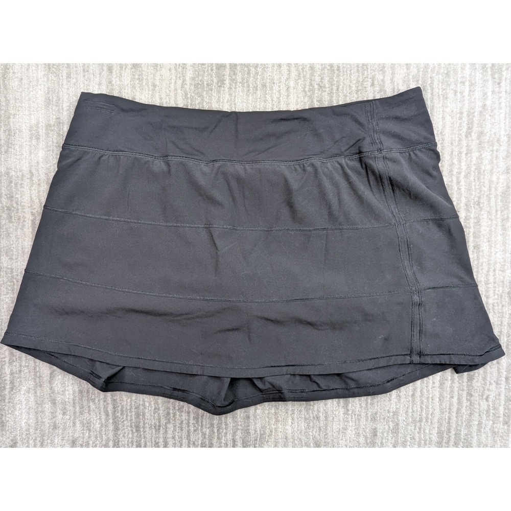 Lululemon Pace Rival MR Mid-Rise Skirt Tennis Skort Womens 12 Black LW8AACT